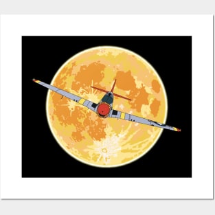 P-51 Mustang Full Moon Posters and Art